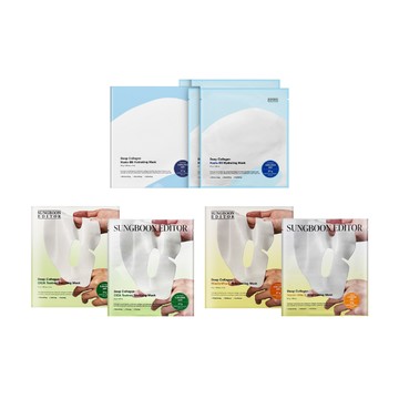 SUNGBOON EDITOR 深層膠原蛋白晚安面膜 4片 (積雪草茶樹/維他命C亮白/玻尿酸B5保濕)