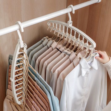 衣架家用多功能魔術折疊掛衣服收納神器宿舍陽臺九孔衣架子晾衣架