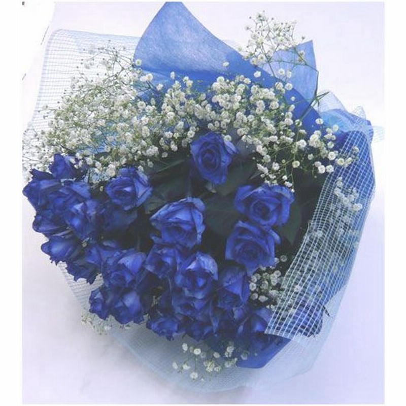 バラの花束 ブルーローズ30本 かすみ草 通販 Lineポイント最大0 5 Get Lineショッピング