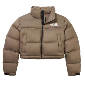 The North Face 北面 連帽羽絨外套 女裝 ICON 短版 防潑水 棕【運動世界】NF0A5GGEBOW