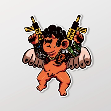 流氓天使 設計師款/車貼、軟磁 SunBrother孫氏兄弟 3M 反光貼紙 防水貼紙 車貼貼紙 軟性磁貼