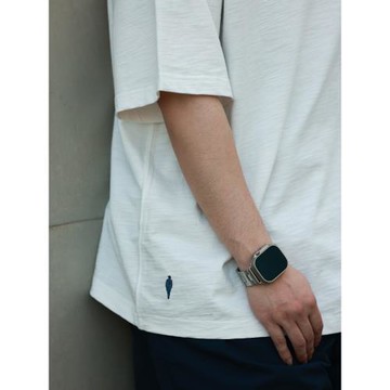 PINSKTBS「竹節棉」2025新款休閑重磅繡花竹節棉圓領短袖T恤男