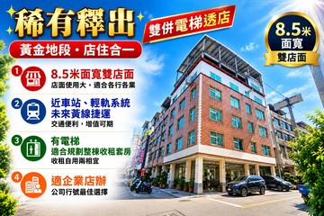 高醫璀璨雙星｜正路上8.5米面寬｜雙併電梯透店｜高雄市三民區民族一路