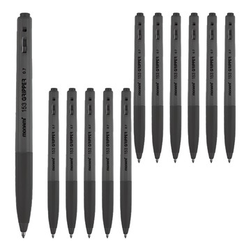 monAmi Gripper 橡膠握把圓珠筆 0.7mm  黑色  12支