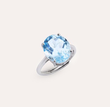 AND 托帕石 天空藍 藍色 橢圓 10*12mm 戒指 經典系列 Oval 天然