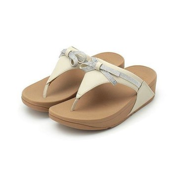 FITFLOP LULU GLITZ 蝴蝶結夾腳鞋 米 6212-16034 女鞋