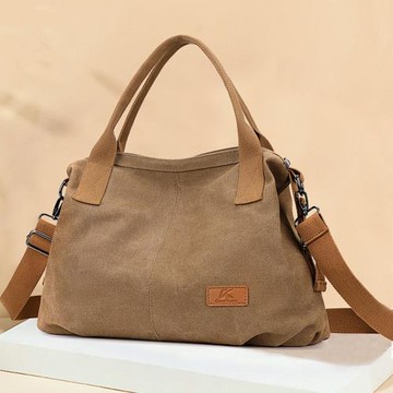 Acorn*橡果-韓系大容量斜背包側肩包手提包帆布包公事包6503(咖啡)