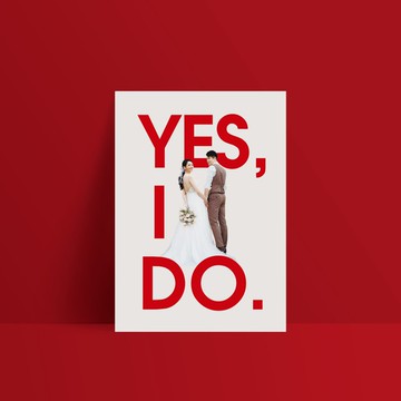 單卡喜帖【 喜帖印刷 】編號2229 明信片喜帖 少量喜帖 喜帖設