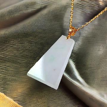 【母親節特惠】冰飄綠花無事牌18K金 | 天然緬甸翡翠A貨 | 送禮