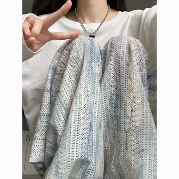 【限時特賣】長褲女 運動長褲 女長褲 秋天長褲 夏季薄款2024新款薄荷條紋闊腿褲女高腰垂感休閒寬鬆休閒褲