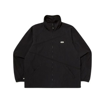 Apparel 男女同款 半寬鬆版型 K 拉鍊尼龍外套 黑色