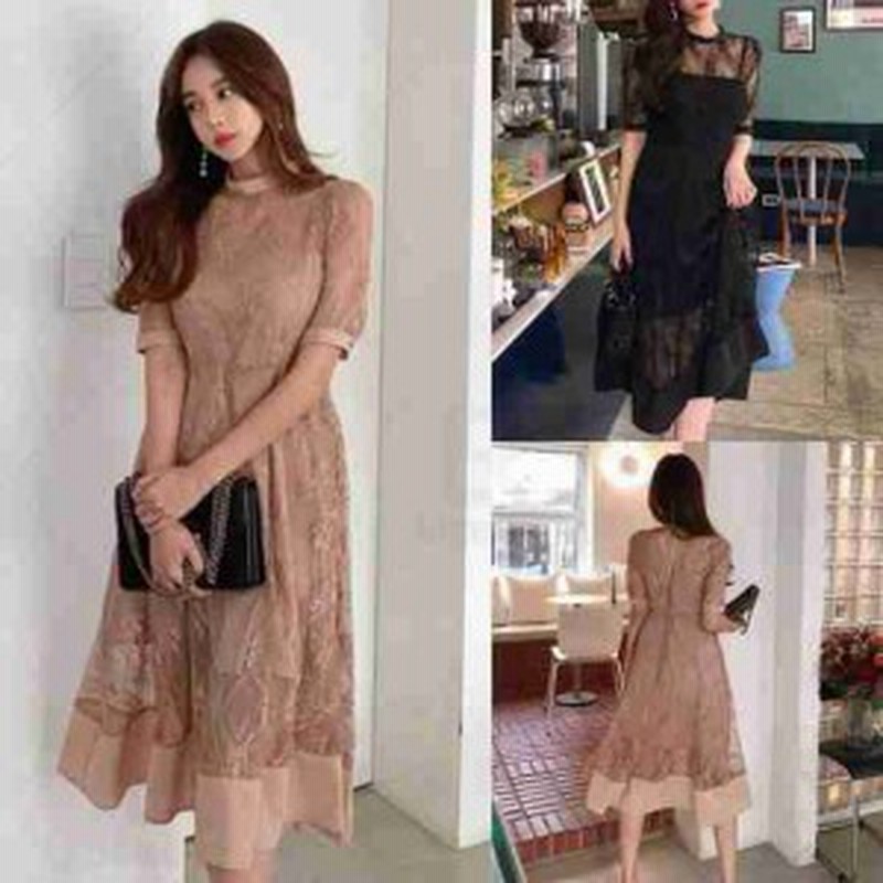 パーティードレス ワンピース ドレス レース タイト 韓国 結婚式 二次会 安い おしゃれ お呼ばれ 謝恩会 成人式 同窓会 可愛い ブラック 通販 Lineポイント最大7 0 Get Lineショッピング