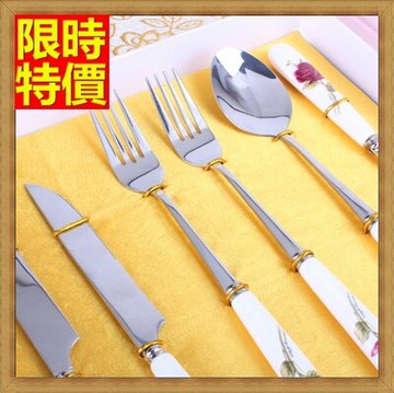 西式餐具組含刀叉餐具-精美玫瑰花不鏽鋼牛排刀子叉子勺湯匙6件套西餐具套組68f11【獨家進口】【米蘭精品】