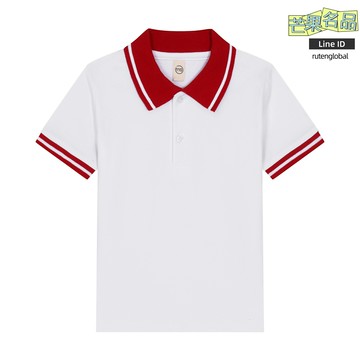 【全棉翻領】兒童Polo衫 童裝 短袖T恤 白T恤 校服 班服 男女童裝 純棉透氣 一件代發 夏季校服定製