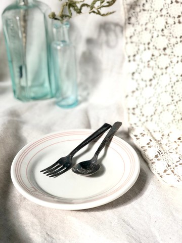 Vintage美國1950s鍍銀兒童餐具 2件組