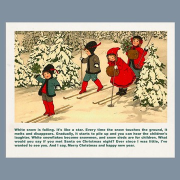 聖誕包裝卡明信片 聖誕吊牌 雪樹雪橇 40張