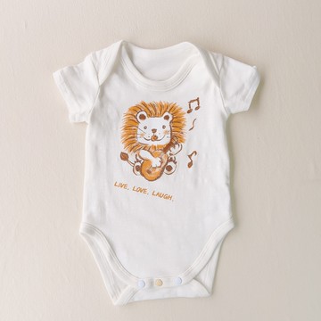 YOUrs - 好棉純淨手繪包屁衣-快樂獅