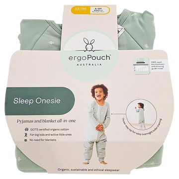ergoPouch 厚款連身衣 2.5 TOG 睡衣毯二合一 有機棉  4~5歲  蘇打綠