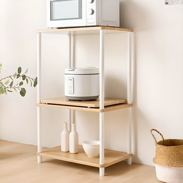 GAGURECIPE DIY智慧滑軌式微波爐架  橡木白  600 x 400 x 960mm  3層