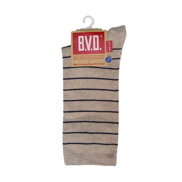 B.V.D. 細條紋男襪 B207 台灣製 80%棉  麻卡其色  24-26公分