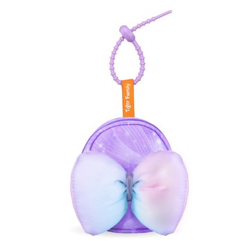 迷你小書包 零錢包吊飾-紫漾星河 蓬蓬立體蝴蝶結設計