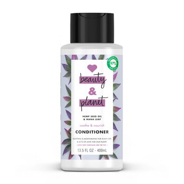 Love Beauty and Planet Silicone-Free Hemp Seed Oil & Nana Leaf Vegan Conditioner for Dry Scalp 13.5 fl oz