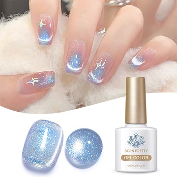 BORN PRETTY 冰川藍 貓眼凝膠指甲油 海洋風 清透貓眼甲油膠 春夏光療貓眼膠 美甲 DIY