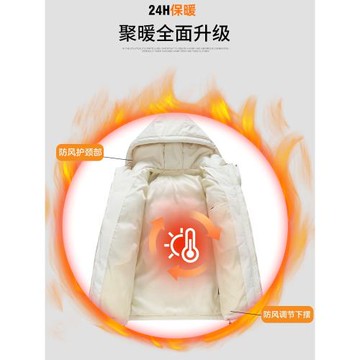 JEEP羽絨棉服女冬季新款加厚連帽小個子保暖外套男女款棉衣襖子女