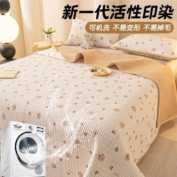 一面全棉一面加絨床蓋單件冬季加厚雙面可用牛奶絨純棉榻榻米床單