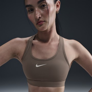 【NIKE】AS W NK SWSH MED SPT BRA 女款 運動內衣 中強度支撐 棕色-DX6822233