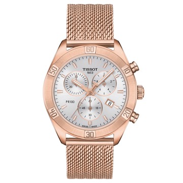 TISSOT天梭 PR100 經典珍珠貝計時腕錶 38mm/T1019173303100