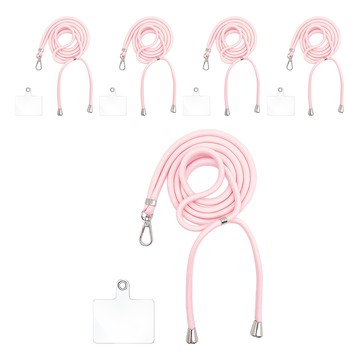 葉子小舖 手機掛繩 5mm細款  粉色(附夾片)  5入