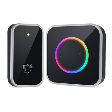 Couselect 智能七彩閃燈無線門鈴/遠距離呼叫器 一拖一 M488 黑色  1盒