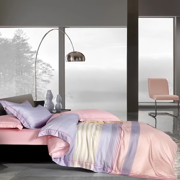 貝淇小舖 40支100%純天絲 TENCEL 35公分 加大全鋪棉床包4件組  床包182 x 188cm + 鋪棉兩用被套182 x 212cm + 枕套45 x 72cm 2個  歡笑甜