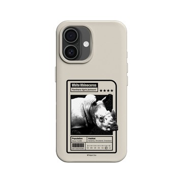 iPhone 16 SolidX 貝殼灰 - RHINOSHIELD X Taipei Zoo - 白犀牛：限量卡牌