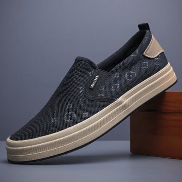 閃步男鞋夏季透氣一腳蹬爸爸鞋子春秋款網鞋運動鞋男款老北京布鞋