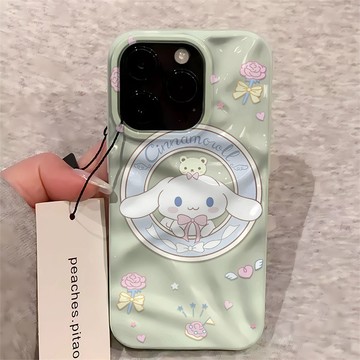 花朵玉桂狗 適用蘋果17Promax手機殼 iPhone16 15 14 13 12 11 軟殼 新品隕石殼 波浪保護殼