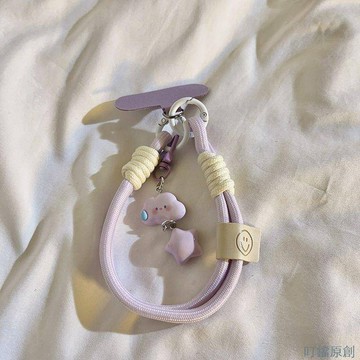 【新品台出】ins無言雲朵星星手機掛繩腕帶短款相機掛鏈掛件鑰匙扣通用手繩手機掛繩 手機吊繩 手機掛繩短