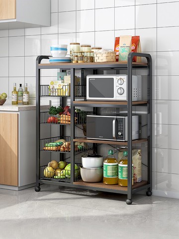 電器架 廚房用品置物架落地多層家用大全多功能放微波爐鍋蔬菜籃子收納架【MJ12877】