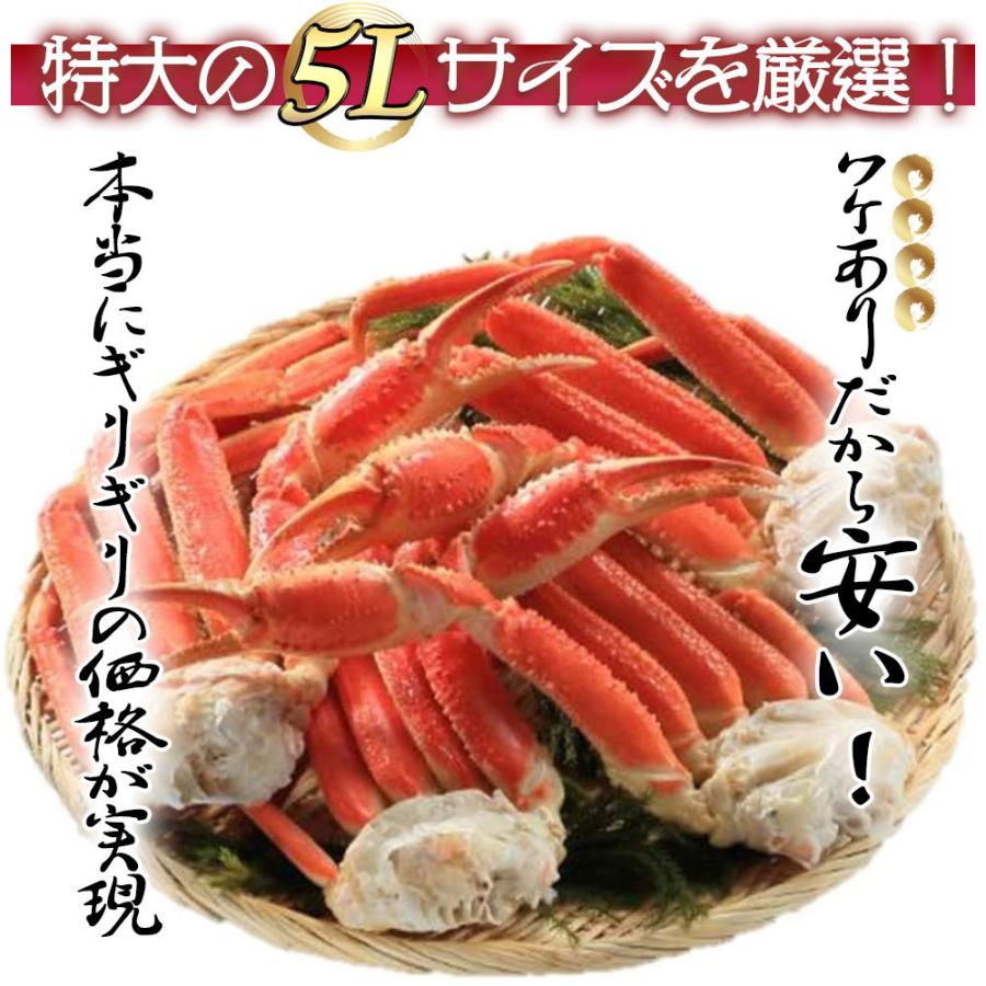 業界最安値挑戦 訳有 極太ズワイ足 2ｋ前後 ズワイガニ 2kg 極太 4L〜5Lサイズ カニ 食べ物 超特大ボイルずわいがに脚 ボイル