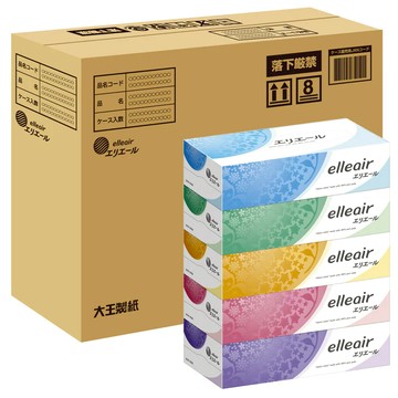 日本大王elleair 柔膚抽取式面紙(180抽x5盒/串) 【箱購】12串