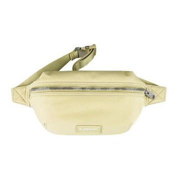 BURBERRY經典橡膠Logo尼龍拉鍊胸包腰包(金蜜)