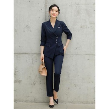 詩璐雅春秋西服套裝女氣質前臺經理職業裝小個子西裝售樓部工作服