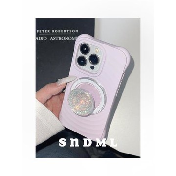 韓國ins水波紋液態硅膠炫彩磁吸支架適用iPhone15promax新款蘋果14pro手機殼15pro個性13全包12閨蜜保護套女