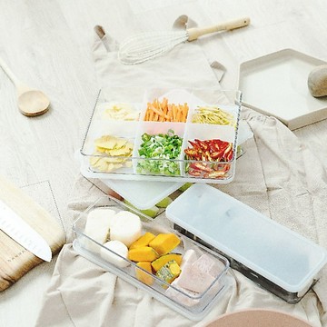 隔日出貨【韓國Silicook】組合B 大型食材4件組 850ml&1900ml 附2隔版｜檢驗無毒 保鮮盒整理盒 官方