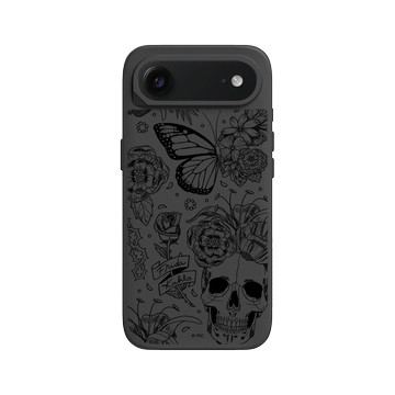 iPhone Air SolidX 黑 - Frida Kahlo - 花骨骷顱頭（素描）