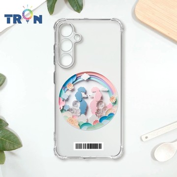 TRON 三星 S23 FE 可愛紙雕貴賓狗 四角防摔載具殼 軟殼 手機殼
