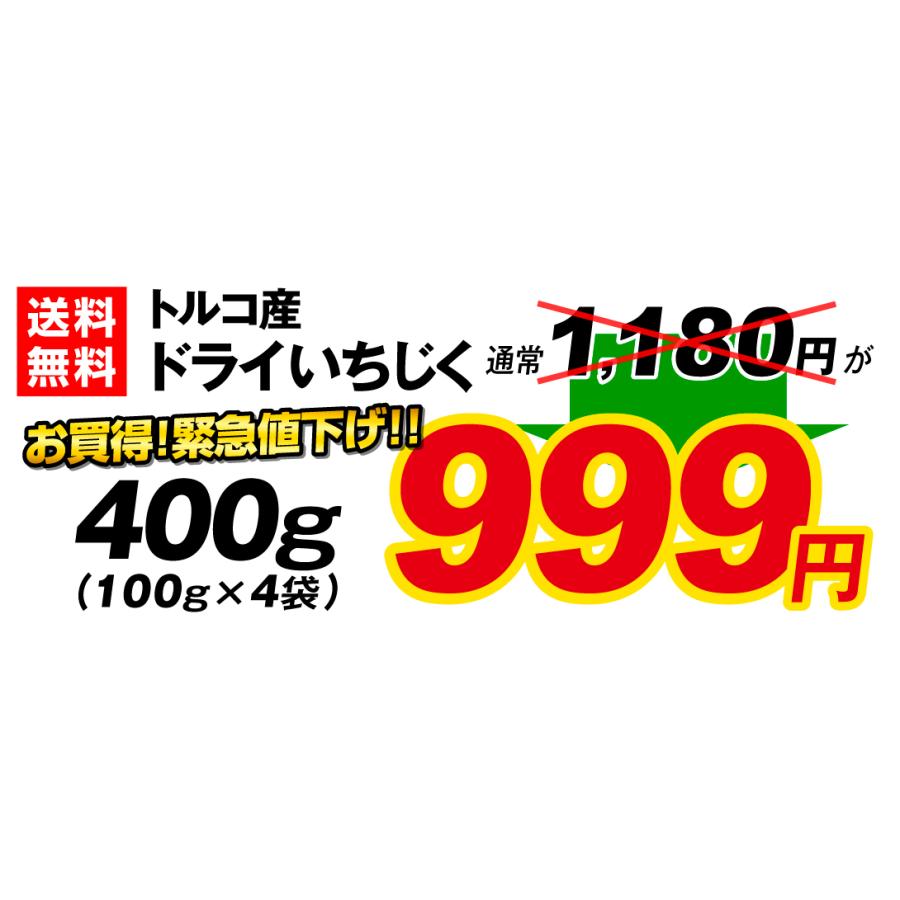 トルコ産 ドライいちじく 100g×4袋 食品 送料無料 ポスト投函