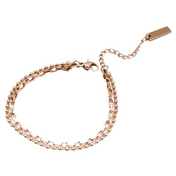 RADIANT STAR 璀璨之星 平凡的幸福簡約雙層珠珠手鍊 VRS174  玫瑰金