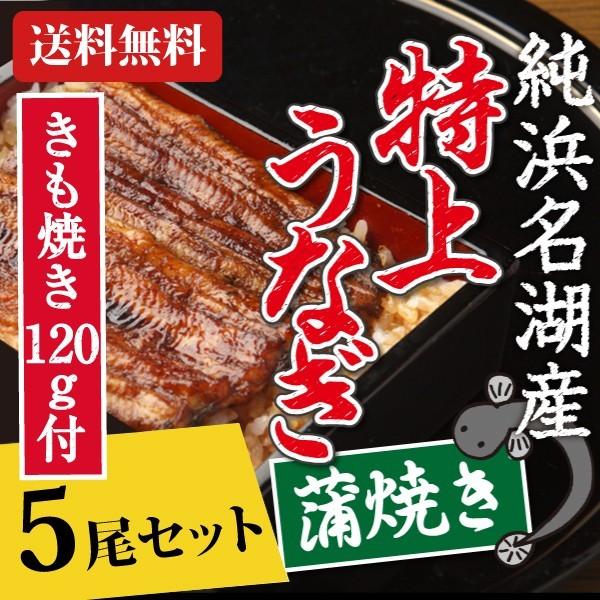 うなぎ 蒲焼き 国産 浜名湖産 特選浜名湖うなぎ蒲焼き5尾きも焼き付セット